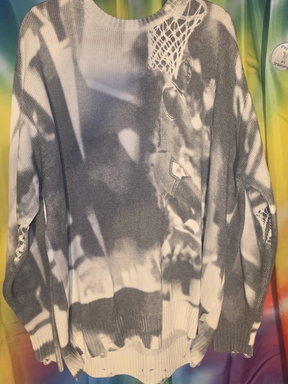 *New* Air Jordan Gray and White Tie-Dye Crewneck Sweater - Men (Open To Offers) - Picture 2 of 5